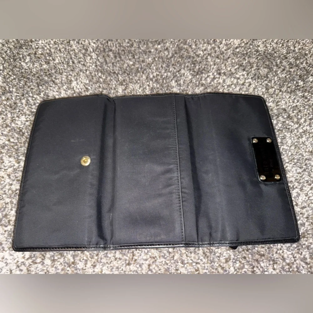 Kate spade black nylon trifold snap wallet